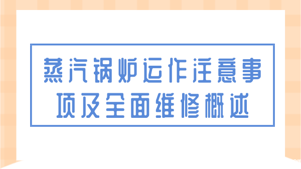 蒸汽锅炉运作注意事项及全面维修概述